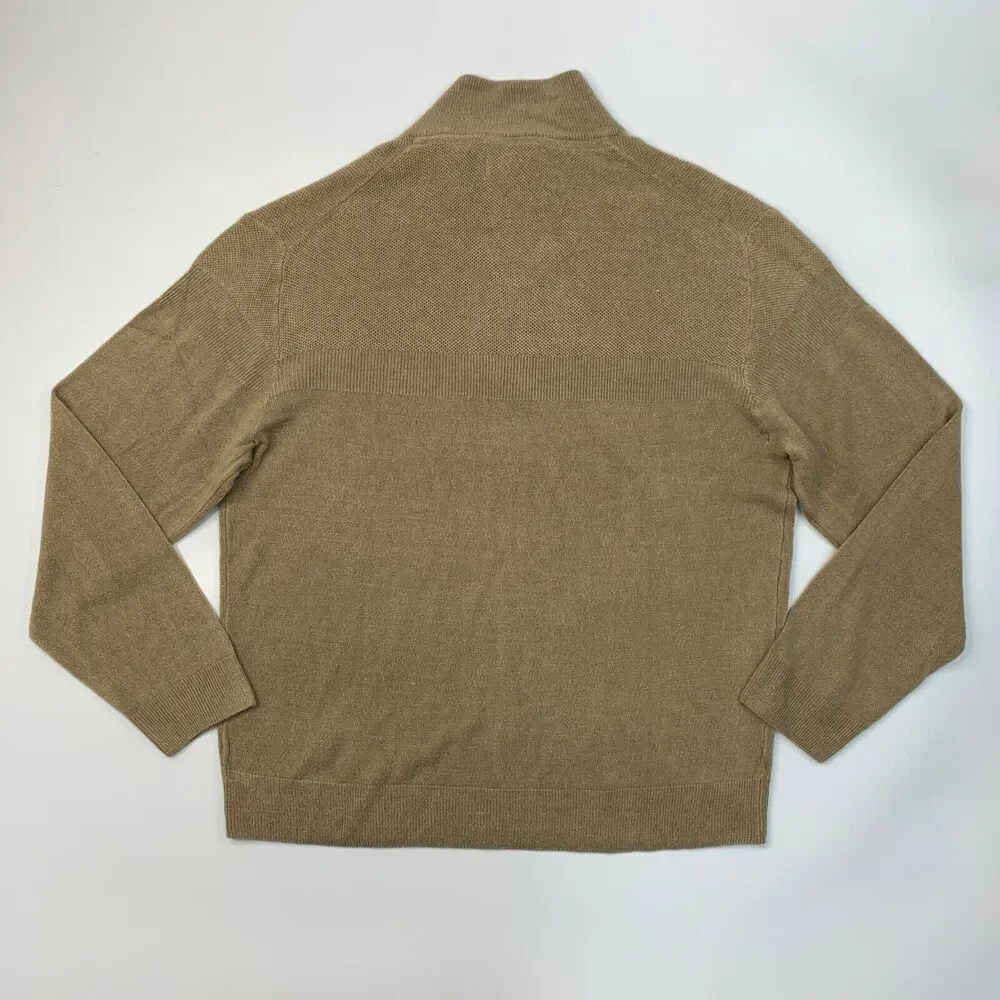 Original‎ Weatherproof Sweater Mens XXL Stone Beige Acrylic Quarter Zip Pullover